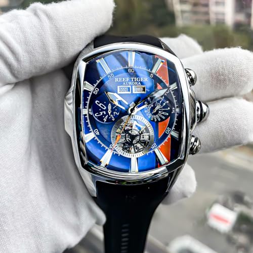 Mengxiang Luxury Watches for Men, Mechanical Watch, Black/Blue