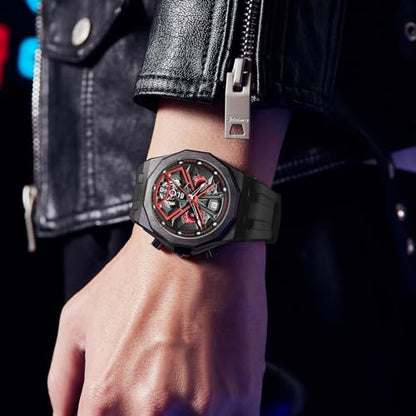 Black Earth Vader Series Digital Automatic Silicone Watch,