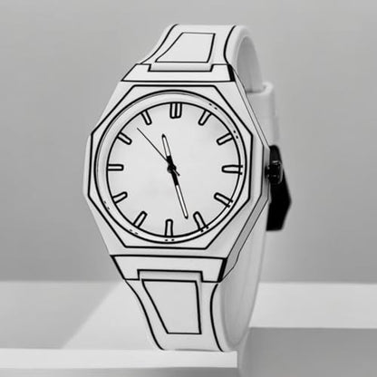 Sports Fashion Quartz Minimalist Black | White Anime Series Design