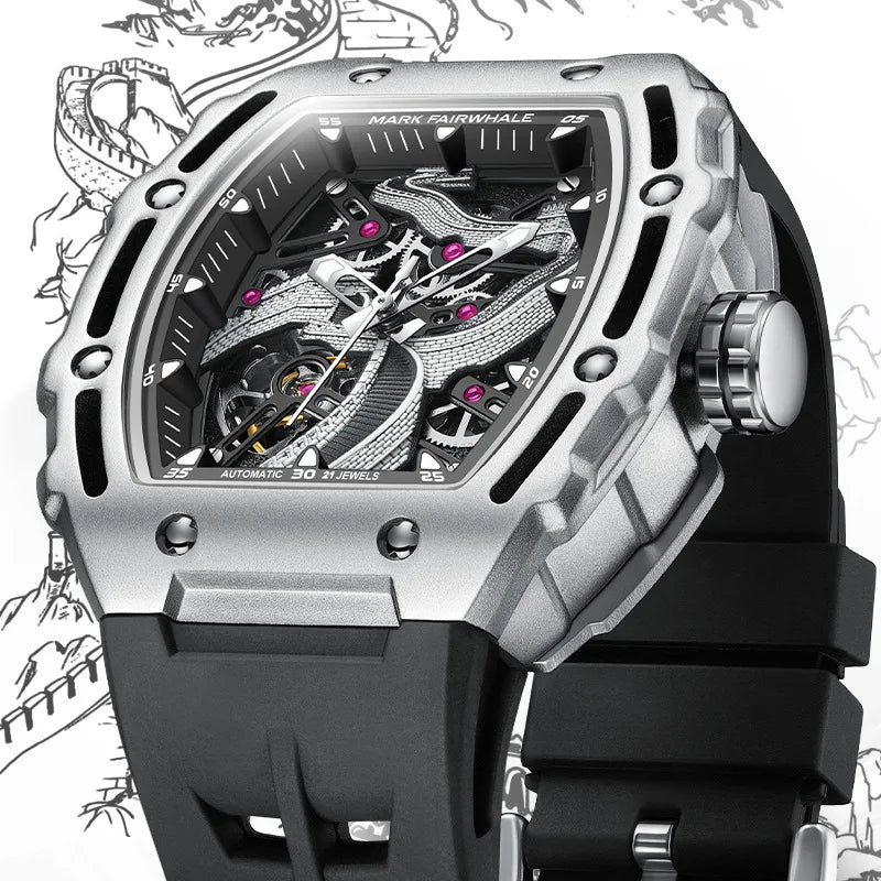 Mark Fairwhale 6870 FW-6870 Hollow Out Mechanical Wristwatch